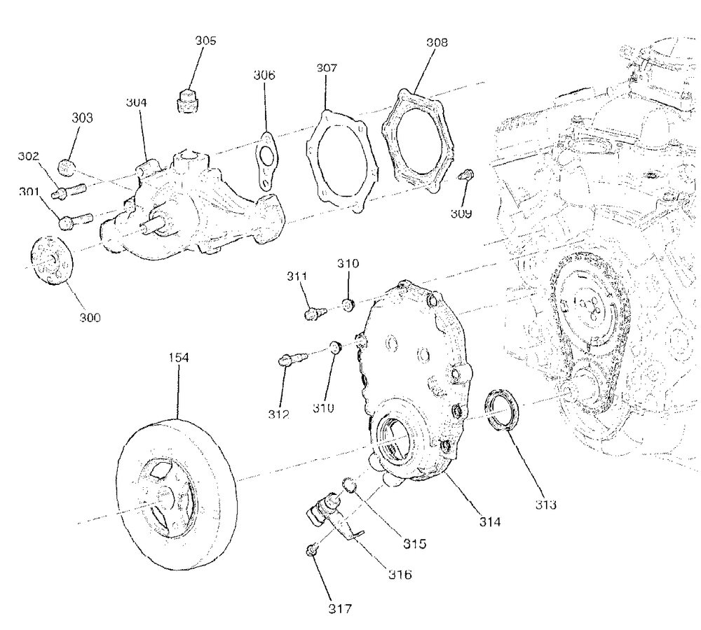 Engine Service Parts - Front Cover Diagram and Parts List for 076168-00  Briggs and Stratton Generator